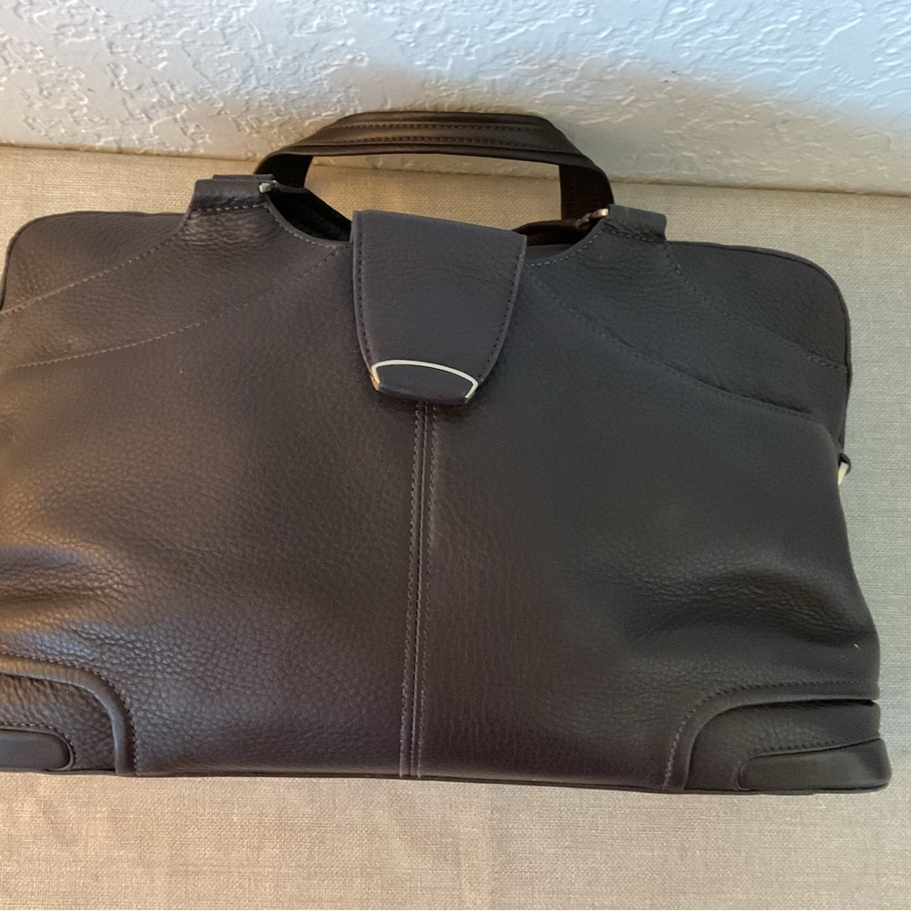 Tumi brown Leather briefcase double handle bag
